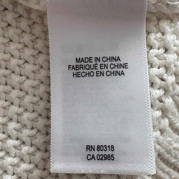 Ivory Lucky Brand Cotton-Blend Pullover V-Neck Sweater - Picture 7 of 8